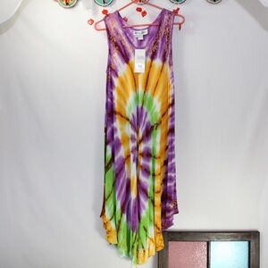Nwt Jessica Taylor Tie dye sleeveless dress missy one size womens small-medium